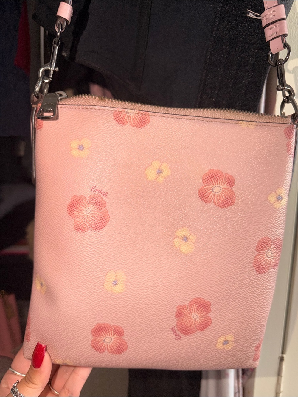 Coach Pink Floral Crossbody Bag - Picture 2 of 7